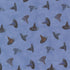 Pattern of witch hats on a blue background