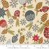 Fabric Moda Eggshell Branch and Baubles Old World Yuletide by the Quarter Yard 45621-11M