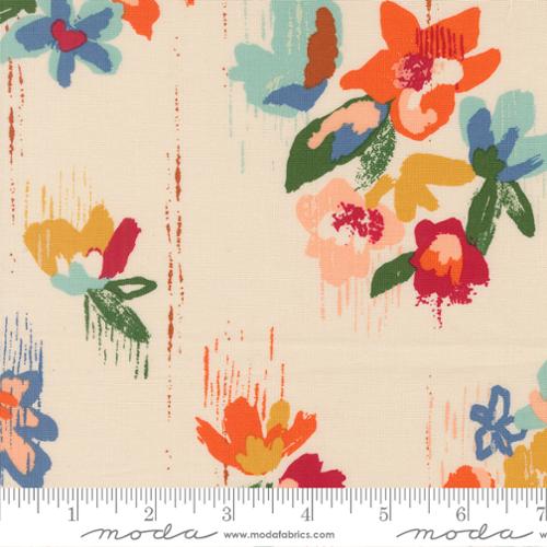 Fabric Moda Eggshell Brush Stroke Floral Boho Haven by the Quarter Yard 45640-11