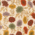 Pattern of sunflowers in various colors on a beige background