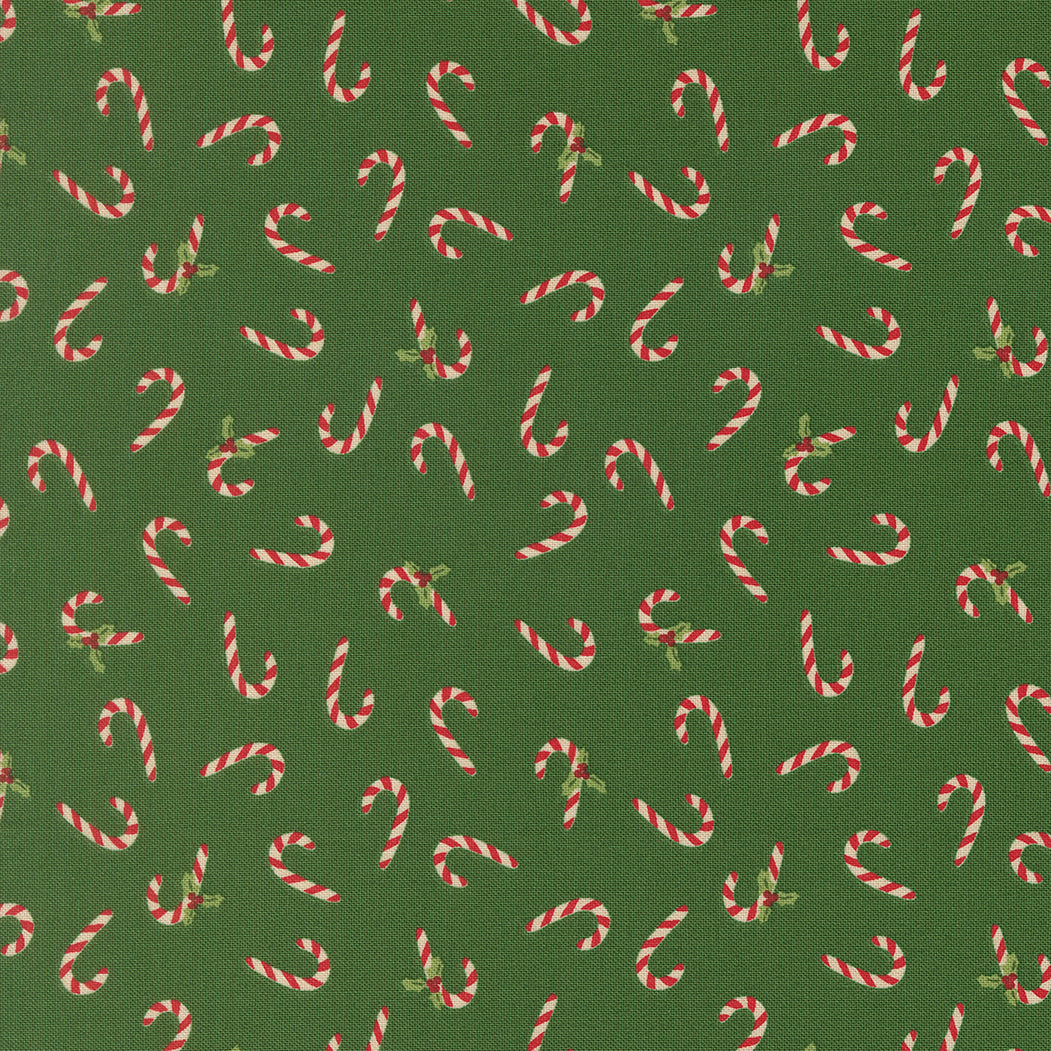 Fabric Moda Evergreen Candy Cane Holiday Cheer by the Quarter Yard 20975-14