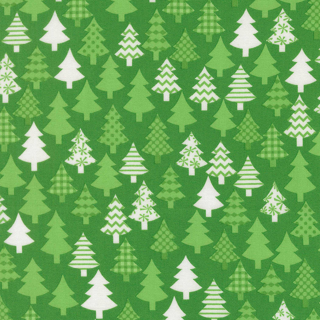Fabric Moda Evergreen Christmas Trees Snow Time by the Quarter Yard 22502-13