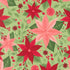 Pattern of red and pink poinsettias on a green background