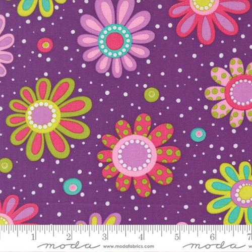 Fabric Moda Grape Flower Power Pick Me by the Quarter Yard 22497-18