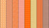 Set of vertical color swatches with various patterns and colors.
