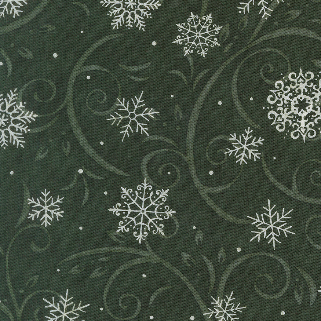 Fabric Moda Holly Swirling Snowflakes When Snow Falls by the Quarter Yard 56172-16