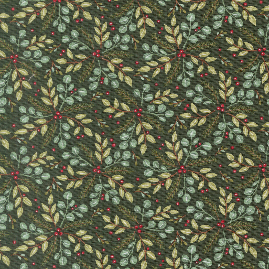 Fabric Moda Holly Winter Greenery When Snow Falls by the Quarter Yard 56174-16