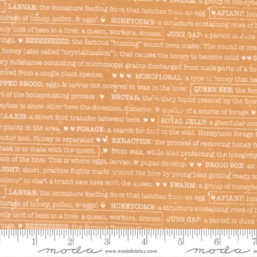 Fabric Moda Honey Buzz Words Wild Honey by the Quarter Yard 5254-16