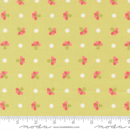 Fabric Moda Light Lime Dotted Sprig In the Garden by the Quarter Yard 29232-21