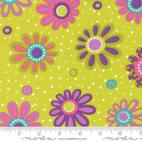 Fabric Moda Lime Flower Power Pick Me by the Quarter Yard 22497-15