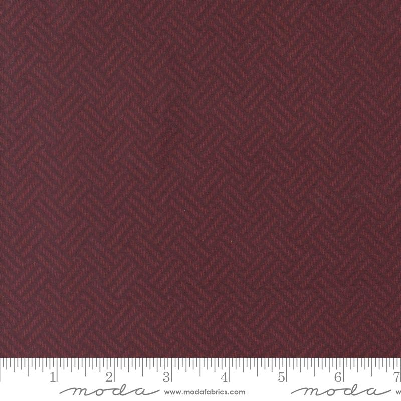 Fabric Moda Merlot Basket Weave Prairie Gatherings Flannels by the Quarter Yard 49312-19F