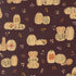 Pattern of decorative pumpkins and gourds on a dark brown background