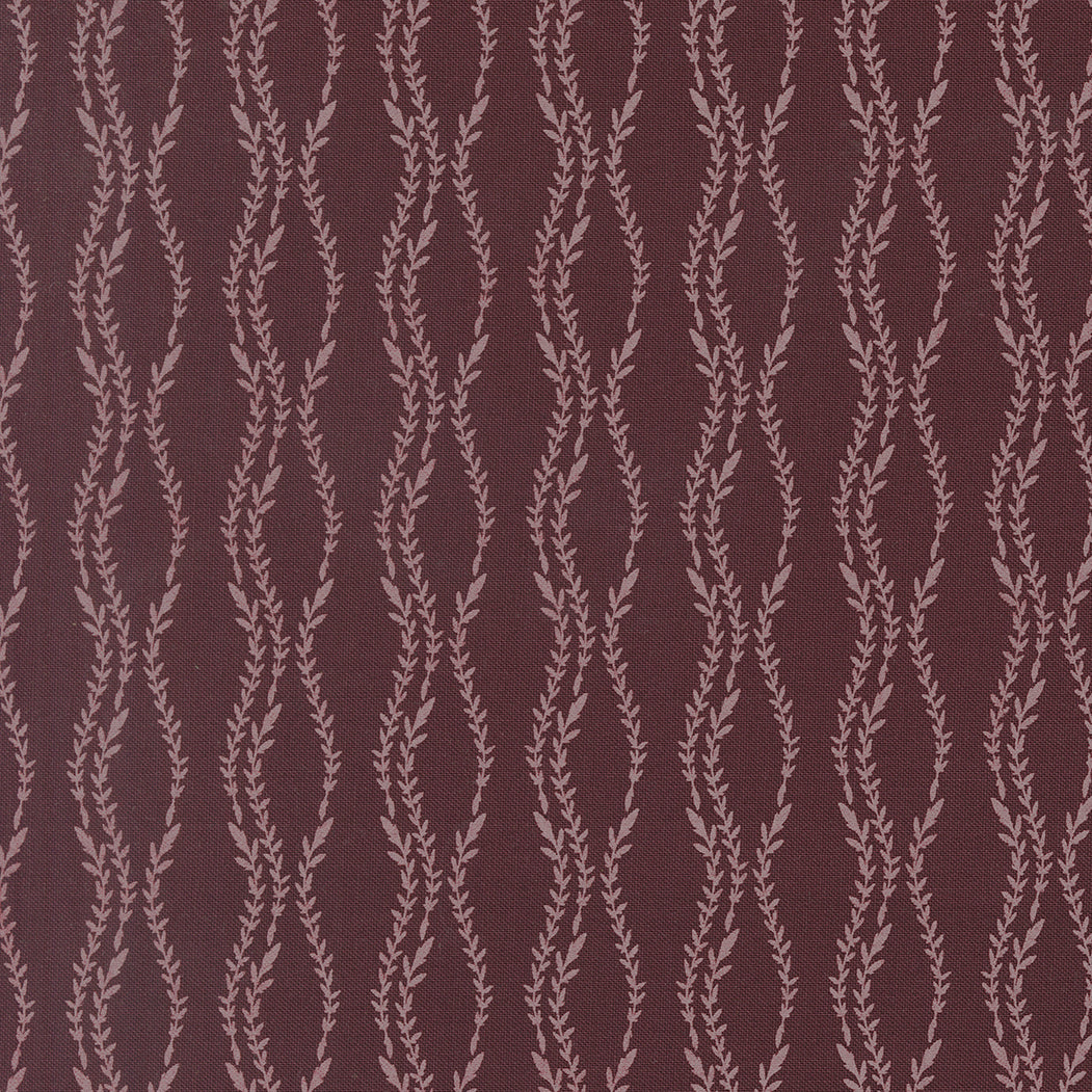Patterned fabric with wavy lines on a dark purple background
