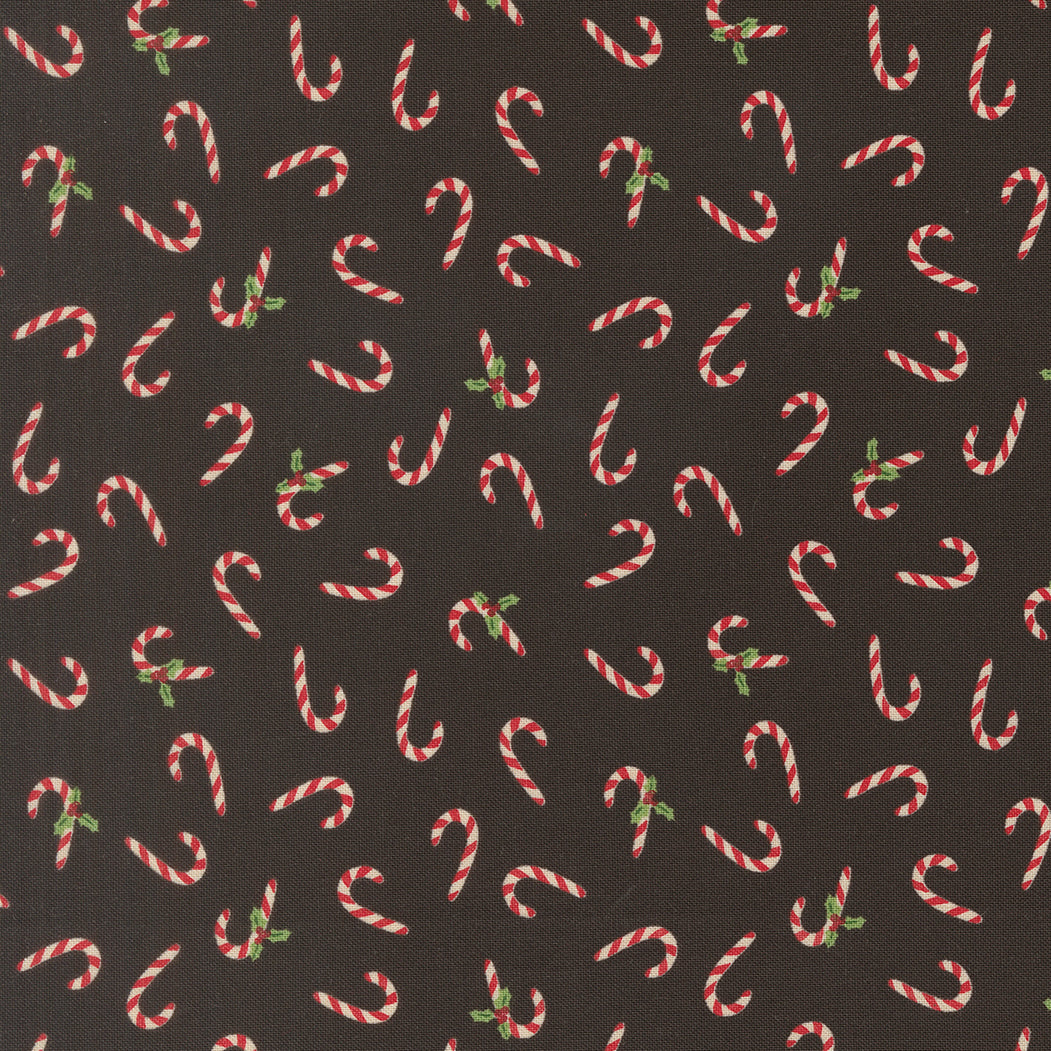Fabric Moda Midnight Candy Cane Holiday Cheer by the Quarter Yard 20975-20