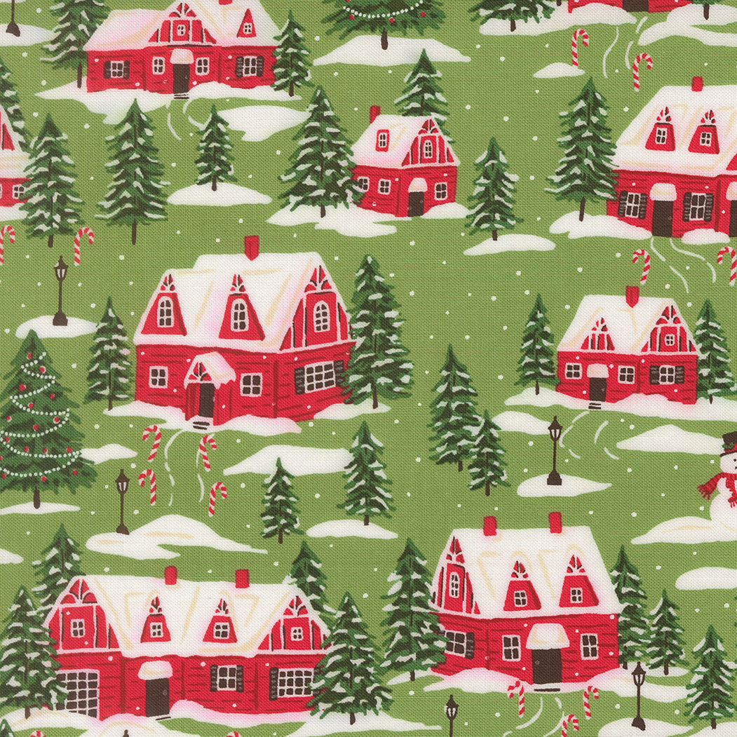 Fabric Moda Mistletoe Cardinals Village Holiday Cheer by the Quarter Yard 20972-13