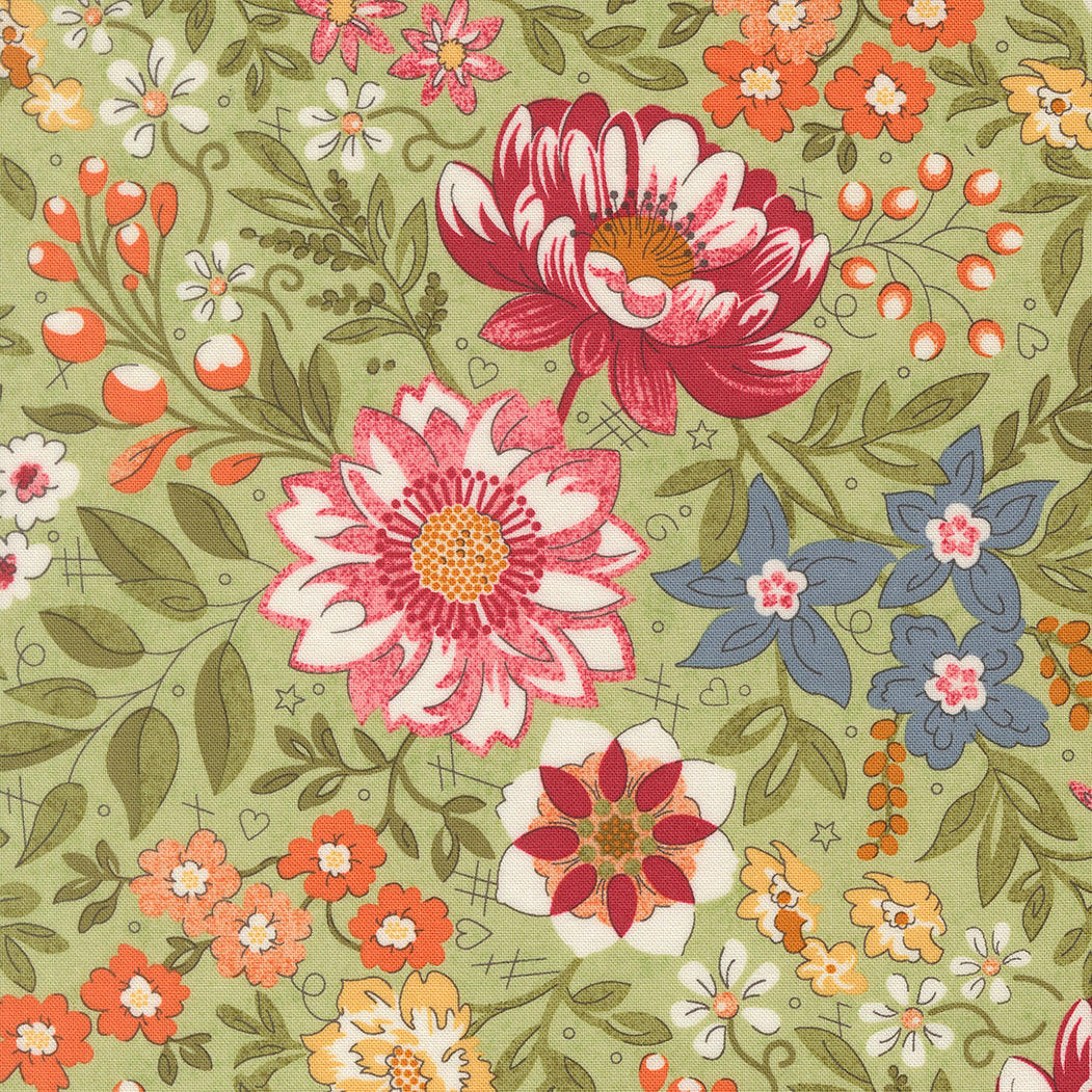 Fabric Moda Moss Covent Fieldrush by the Quarter Yard 30780-12