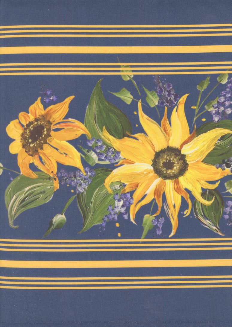 Fabric Moda Nautical Blue Sunflower 18" Toweling Summer Solstice by the Quarter Yard 992-361