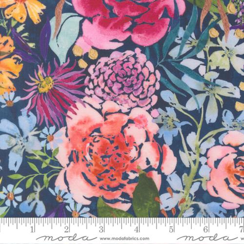 Fabric Moda Navy Midsummer Bloom Soulstice by the Quarter Yard 39860-12
