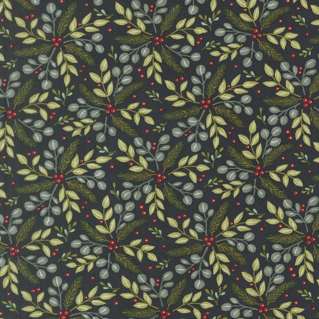 Fabric Moda Night Sky Winter Greenery When Snow Falls by the Quarter Yard 56174-13