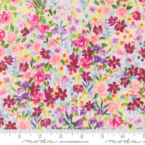 Fabric Moda Peony Garden Glitter in Rayon Soulstice by the Quarter Yard 39866-14R