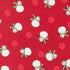 Fabric Moda Poinsettia Red Tossed Snowman Snow Time by the Quarter Yard 22501-14