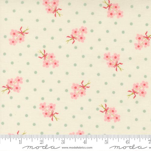 Fabric Moda Porcelain Dot Bouquets Lyda Rose by the Quarter Yard 3072-11