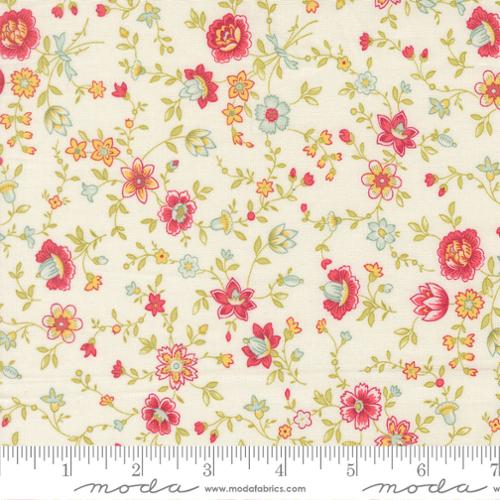 Fabric Moda Porcelain Flower Vines Lyda Rose by the Quarter Yard 3073-11