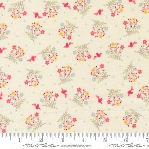 Fabric Moda Porcelain Wild Flowers Lyda Rose by the Quarter Yard 3074-11
