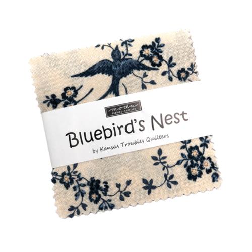 Fabric Moda Precuts Bluebird's Nest 42pc 2.5x2.5" Mini Charm Pack 9800MC