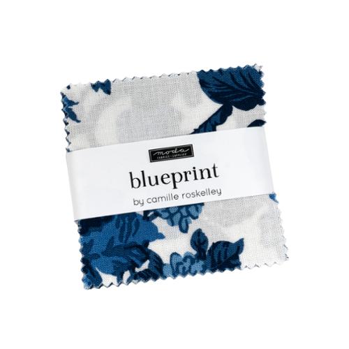 Fabric Moda Precuts Blueprint 2.5" Mini Charm Pack 55330MC