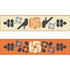 Quilted fabric strip with geometric pattern on a white background