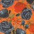 Pattern of black and red roses on an orange background