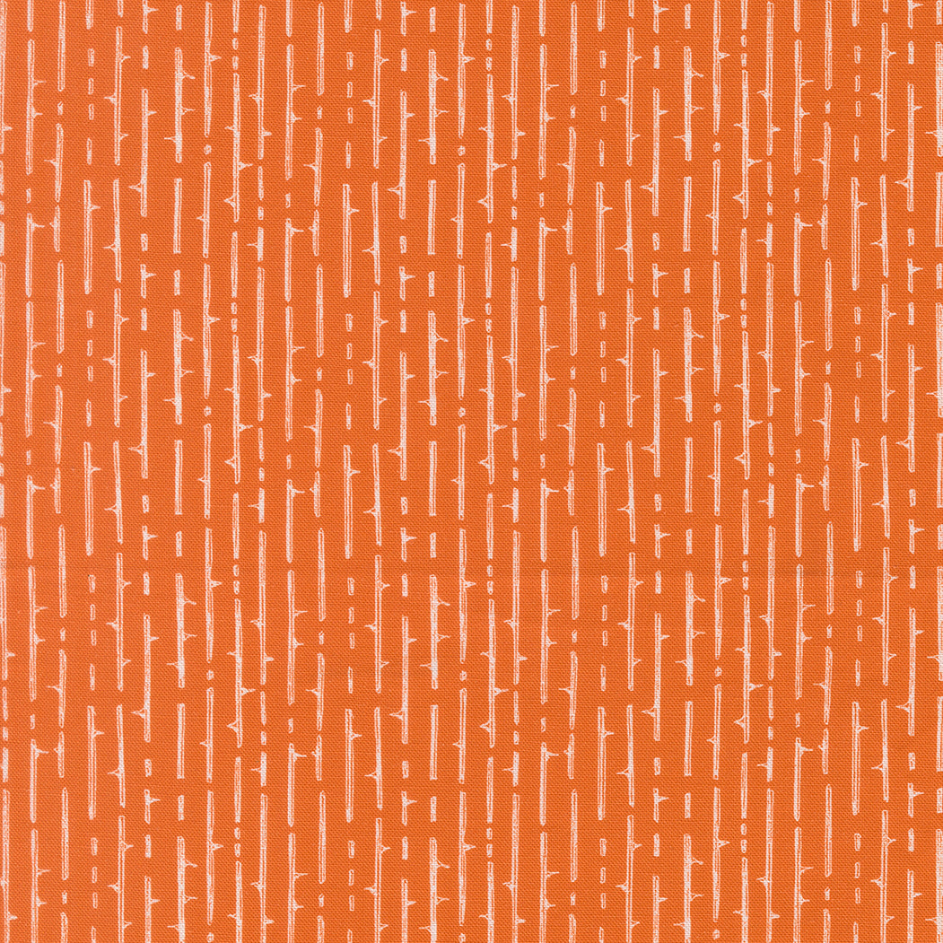 Pattern of white vertical lines on an orange background