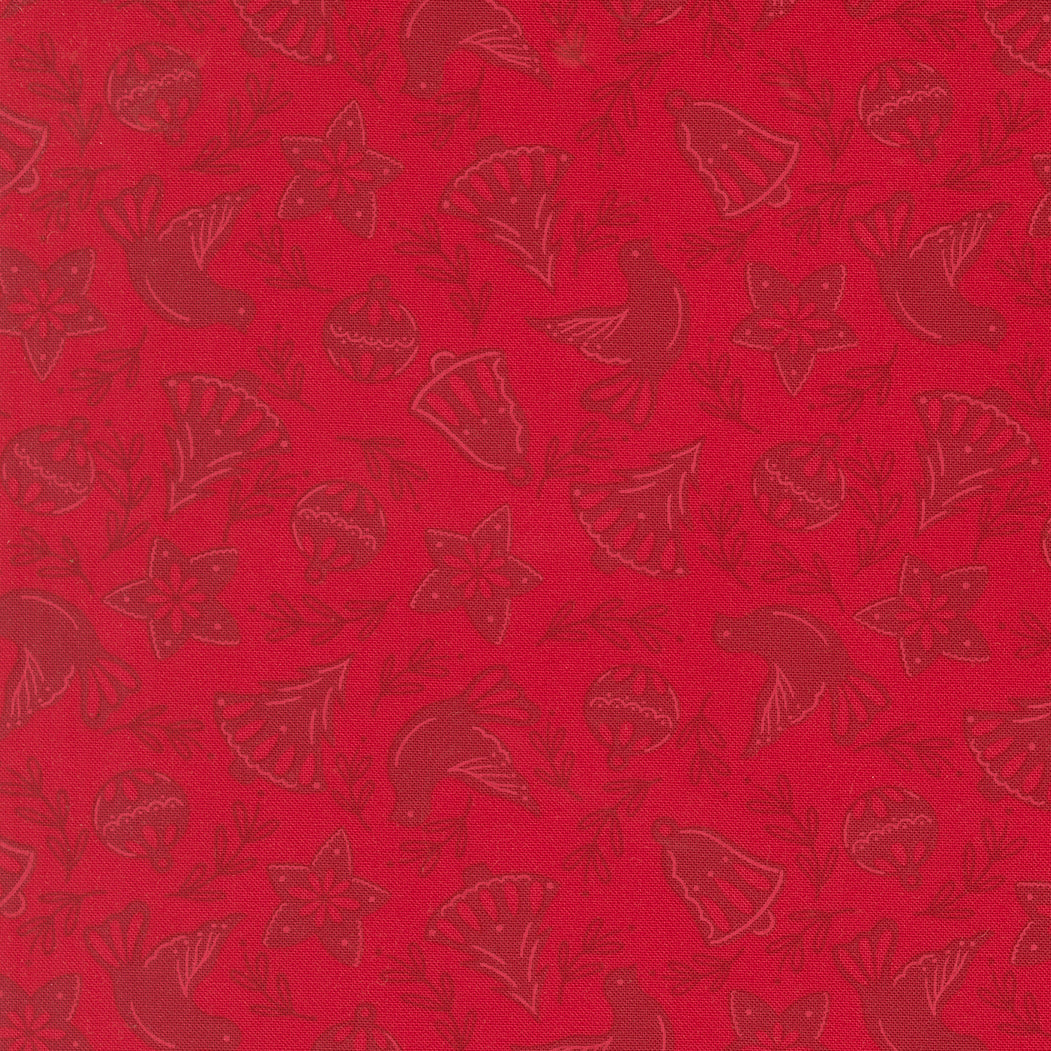 Red fabric with black animal pattern