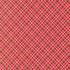Red fabric with a green lattice pattern