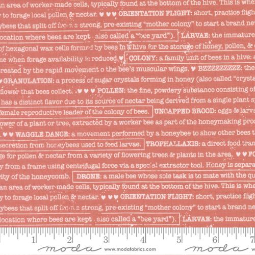 Fabric Moda Rose Water Buzz Words Wild Honey by the Quarter Yard 5254-13