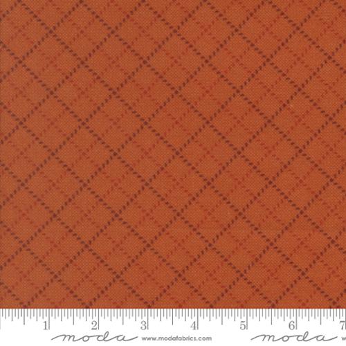Fabric Moda Rust Stitched Grid Prairie Gatherings Flannels by the Quarter Yard 49315-21F