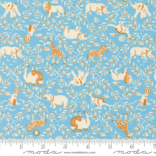 Fabric Moda Sky Animal Crackers Animal Park Fun by the Quarter Yard 20964-13