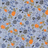 Pattern of pumpkins and flowers on a light blue background