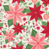 Pattern of red and pink poinsettias with green leaves on a white background