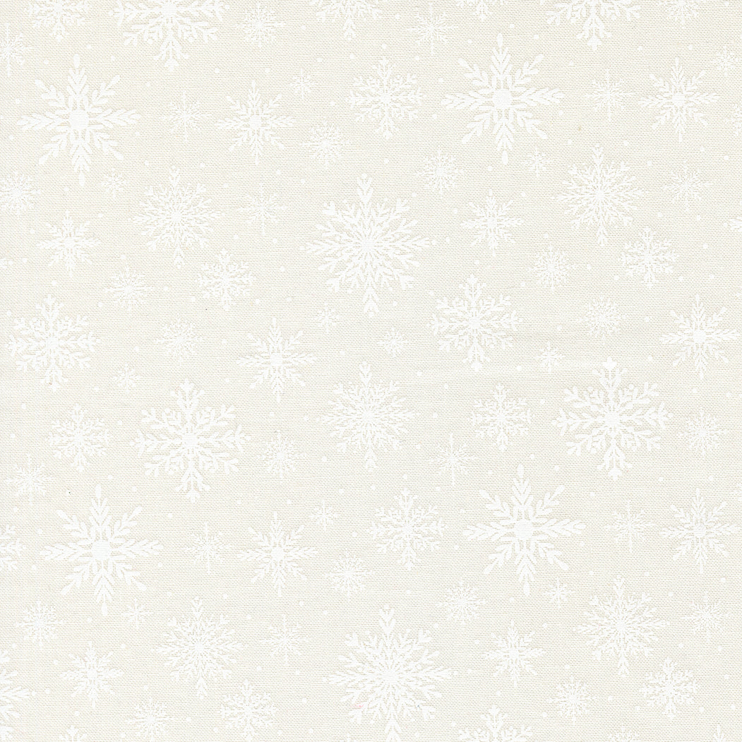 White on white snowflake fabric