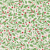 Pattern of green leaves and red berries on a white background