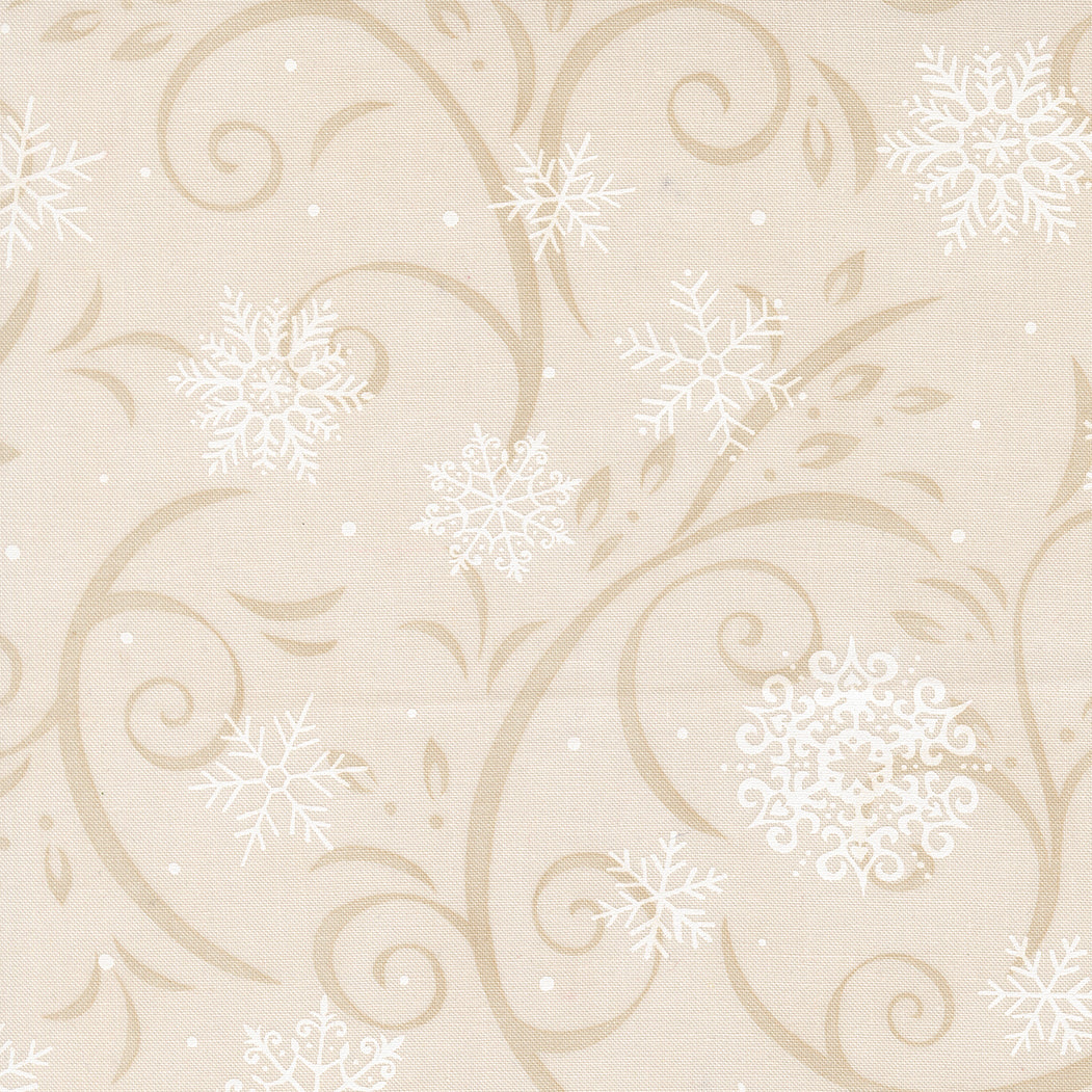 Fabric Moda Snowy White Swirling Snowflakes When Snow Falls by the Quarter Yard 56172-11