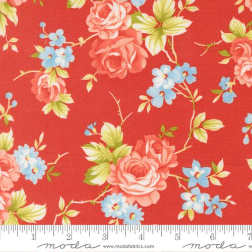 Fabric Moda Strawberry Country Rose Rosie 108" Wide Back by the Quarter Yard 108038-14