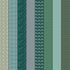 Patterned fabric swatches in various green tones arranged in a grid.