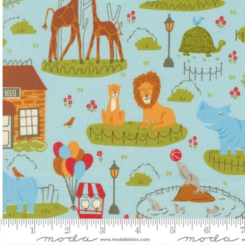 Fabric Moda Water Animal Park Scene Animal Park Fun by the Quarter Yard 20960-14