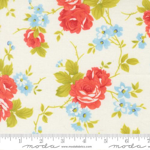 Fabric Moda Whipped Cream Country Rose Rosie 108" Wide Back by the Quarter Yard 108038-11