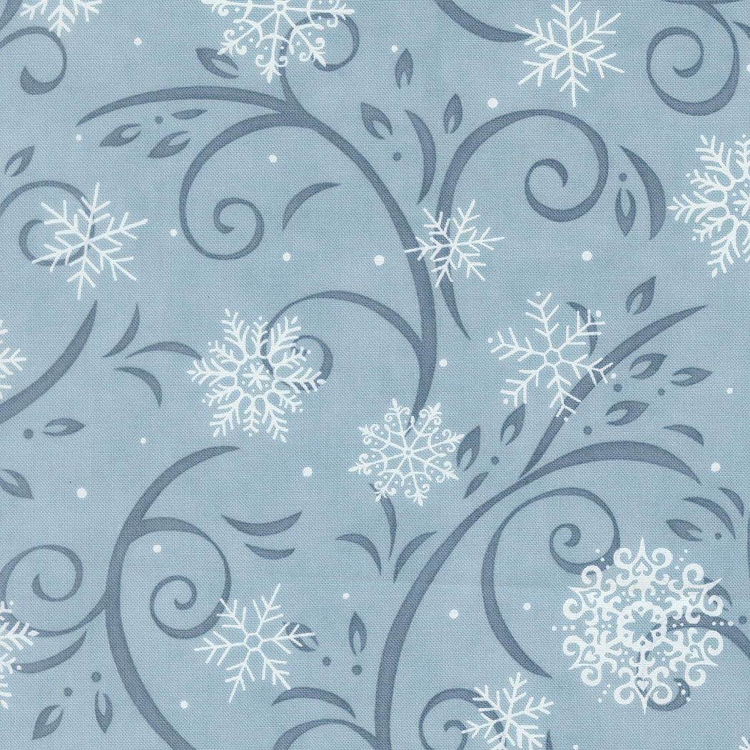 Fabric Moda Winter Sky Swirling Snowflakes When Snow Falls by the Quarter Yard 56172-12