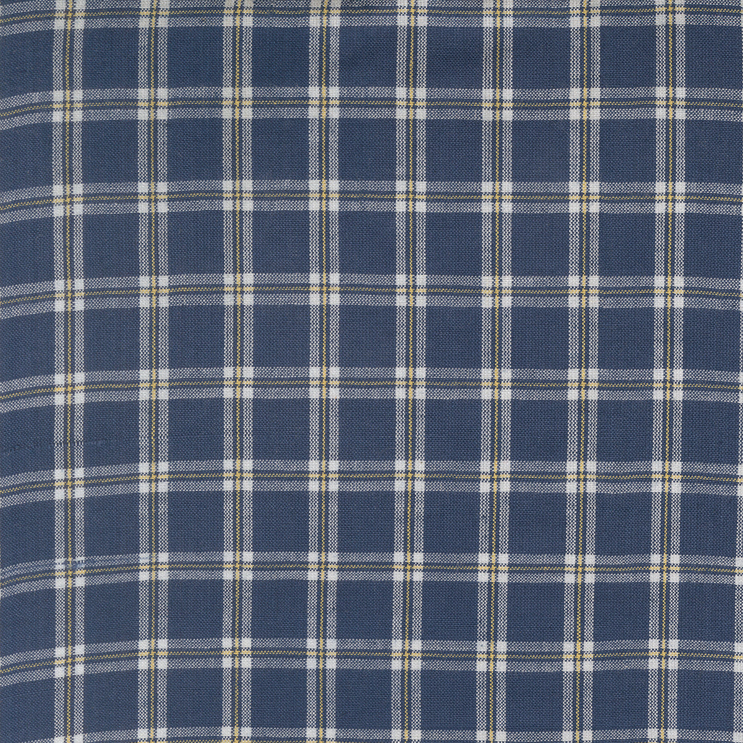 Fabric Moda Wovens Nautical Blue Woven Check Summer Solstice by the Quarter Yard 12224-31