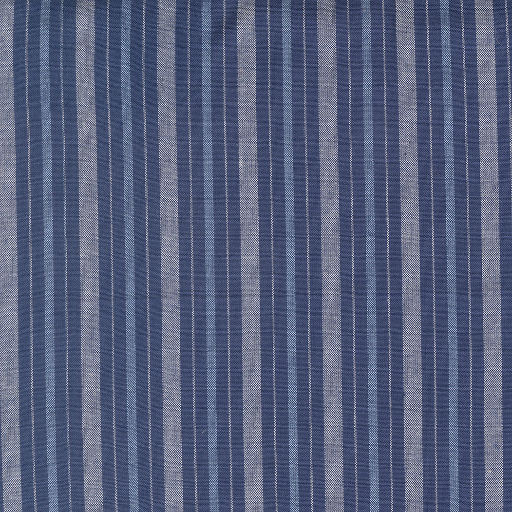 Fabric Moda Wovens Nautical Blue Woven Stripe Summer Solstice by the Quarter Yard 12224-29